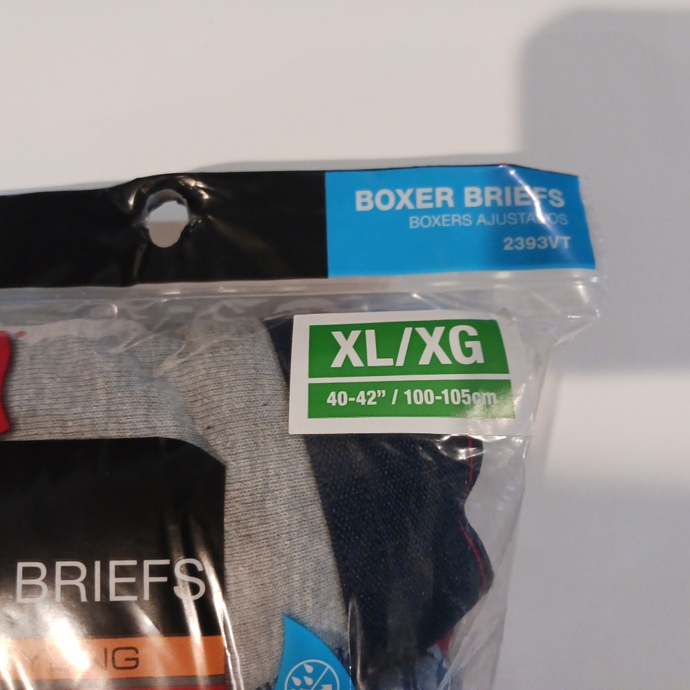 XL Men’s Hanes Tagless Sport Styling Boxer‎ Briefs 2ct Package Contrast Stitch - Picture 4 of 5